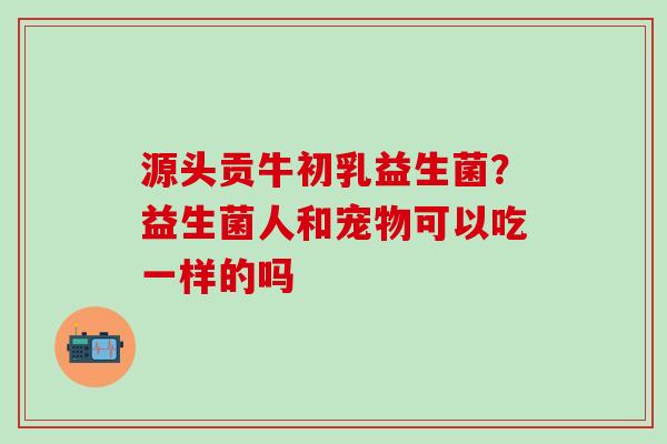 源头贡牛初乳益生菌？益生菌人和宠物可以吃一样的吗