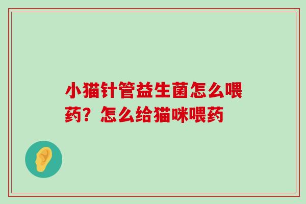 小猫针管益生菌怎么喂药?怎么给猫咪喂药 小猫针管益生菌怎么喂药?怎么给猫咪喂药