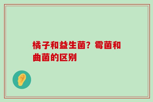 橘子和益生菌？霉菌和曲菌的区别