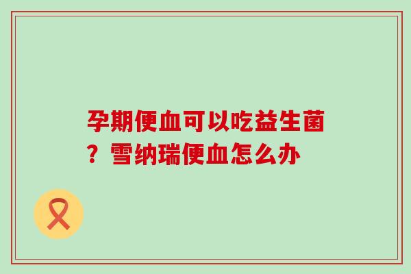 孕期便血可以吃益生菌？雪纳瑞便血怎么办
