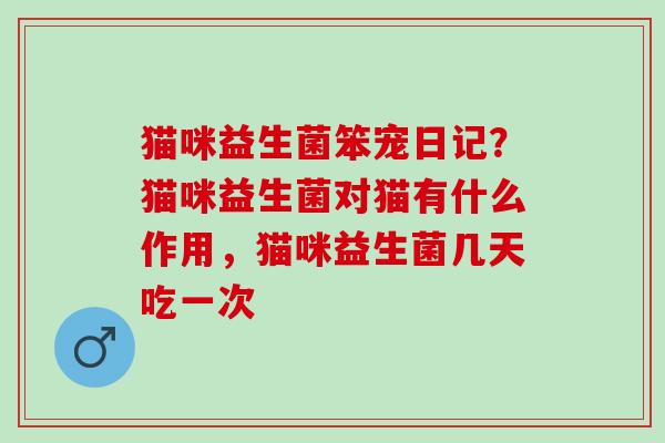 猫咪益生菌笨宠日记?猫咪益生菌对猫有什么作用,猫咪益生菌几天吃一次 猫咪益生菌笨宠日记?猫咪益生菌对猫有什么作用,猫咪益生菌几天吃一次
