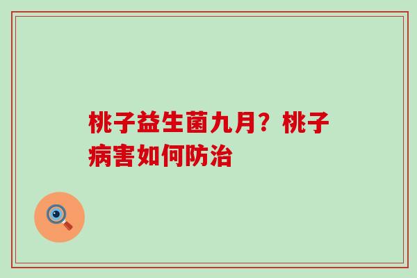 桃子益生菌九月？桃子病害如何防治