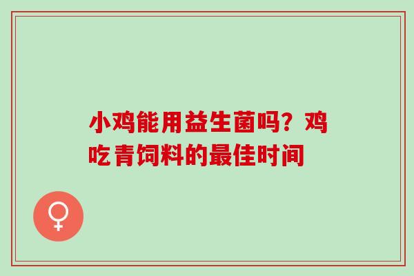 小鸡能用益生菌吗？鸡吃青饲料的最佳时间