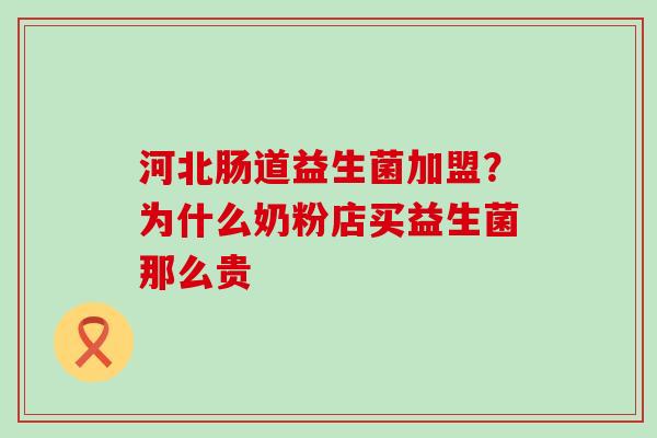 河北肠道益生菌加盟？为什么奶粉店买益生菌那么贵