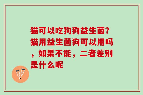 猫可以吃狗狗益生菌？猫用益生菌狗可以用吗，如果不能，二者差别是什么呢