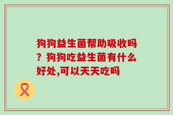 狗狗益生菌帮助吸收吗？狗狗吃益生菌有什么好处,可以天天吃吗