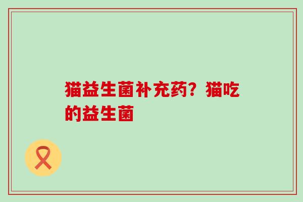 猫益生菌补充药？猫吃的益生菌