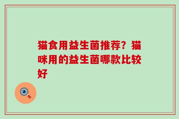 猫食用益生菌推荐？猫咪用的益生菌哪款比较好
