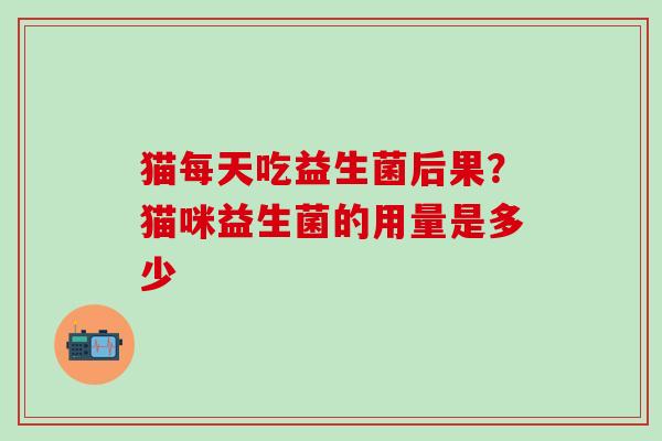 猫每天吃益生菌后果？猫咪益生菌的用量是多少