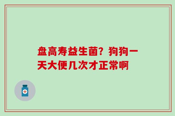 盘高寿益生菌？狗狗一天大便几次才正常啊