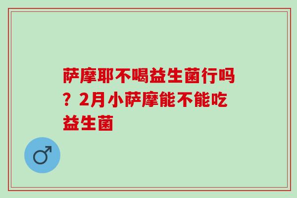 萨摩耶不喝益生菌行吗？2月小萨摩能不能吃益生菌