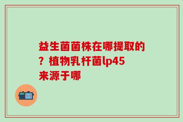 益生菌菌株在哪提取的？植物乳杆菌lp45来源于哪