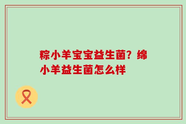 粽小羊宝宝益生菌？绵小羊益生菌怎么样