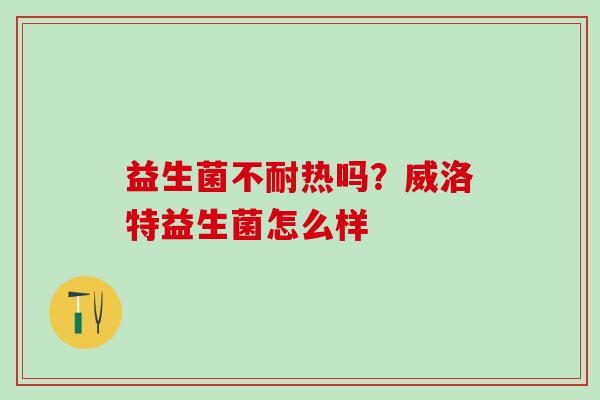益生菌不耐热吗？威洛特益生菌怎么样