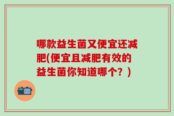 哪款益生菌又便宜还减肥(便宜且减肥有效的益生菌你知道哪个？)