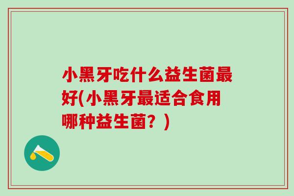 小黑牙吃什么益生菌最好(小黑牙最适合食用哪种益生菌？)