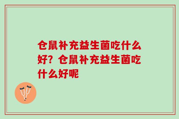 仓鼠补充益生菌吃什么好？仓鼠补充益生菌吃什么好呢