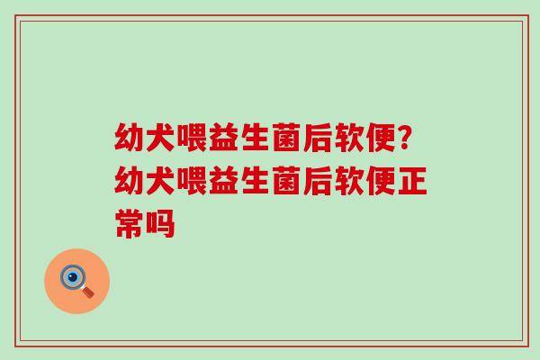 幼犬喂益生菌后软便？幼犬喂益生菌后软便正常吗