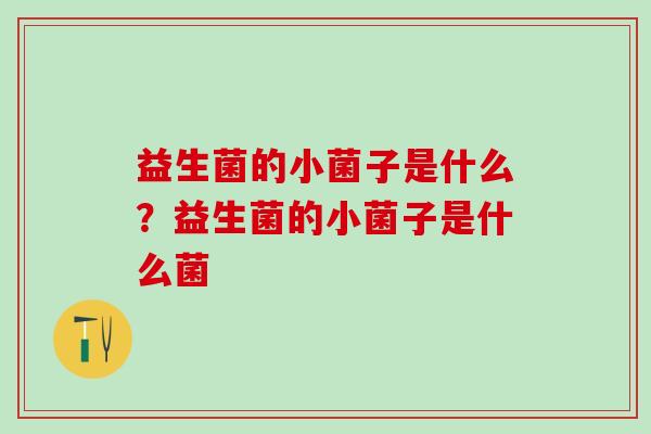 益生菌的小菌子是什么？益生菌的小菌子是什么菌