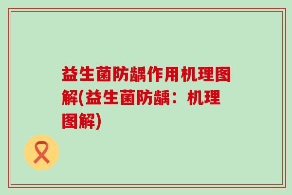 益生菌防龋作用机理图解(益生菌防龋：机理图解)