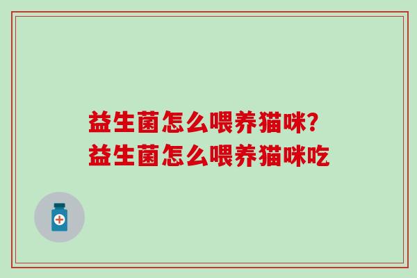 益生菌怎么喂养猫咪？益生菌怎么喂养猫咪吃