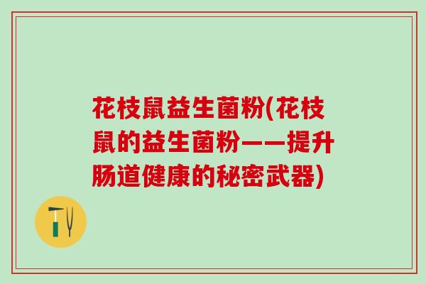 花枝鼠益生菌粉(花枝鼠的益生菌粉——提升肠道健康的秘密武器)