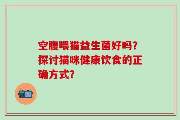 空腹喂猫益生菌好吗？探讨猫咪健康饮食的正确方式？