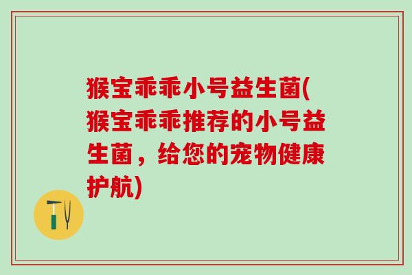 猴宝乖乖小号益生菌(猴宝乖乖推荐的小号益生菌，给您的宠物健康护航)