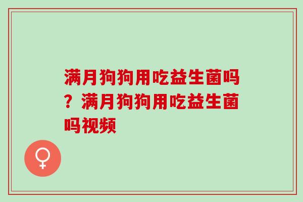 满月狗狗用吃益生菌吗？满月狗狗用吃益生菌吗视频