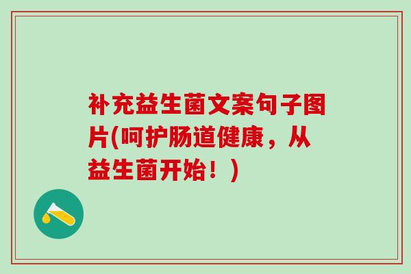 补充益生菌文案句子图片(呵护肠道健康，从益生菌开始！)