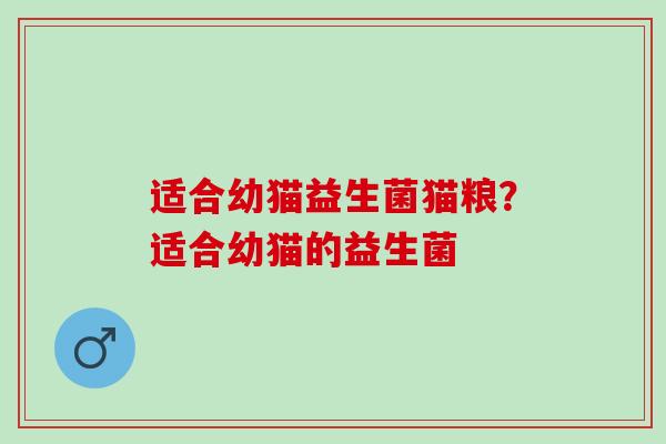 适合幼猫益生菌猫粮？适合幼猫的益生菌