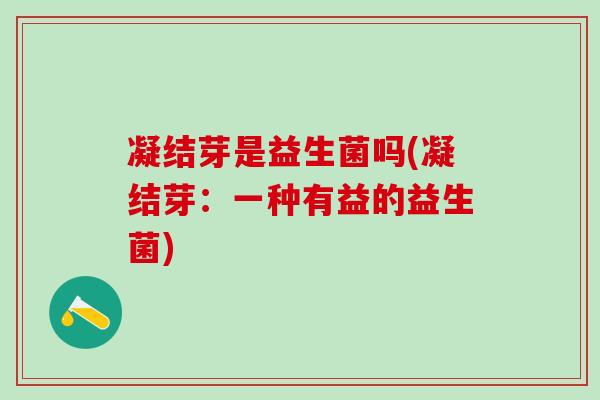 凝结芽是益生菌吗(凝结芽：一种有益的益生菌)