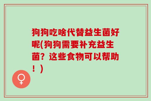 狗狗吃啥代替益生菌好呢(狗狗需要补充益生菌？这些食物可以帮助！)