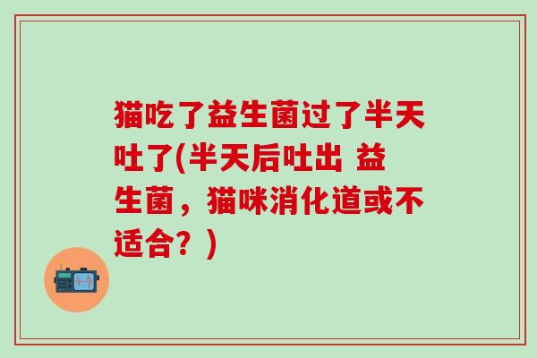 猫吃了益生菌过了半天吐了(半天后吐出 益生菌，猫咪消化道或不适合？)