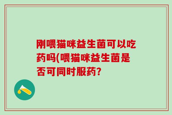 刚喂猫咪益生菌可以吃药吗(喂猫咪益生菌是否可同时服药？