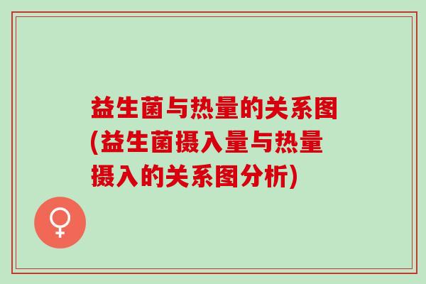 益生菌与热量的关系图(益生菌摄入量与热量摄入的关系图分析)