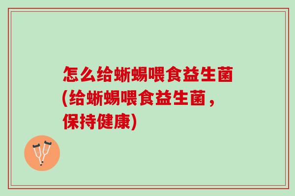 怎么给蜥蜴喂食益生菌(给蜥蜴喂食益生菌，保持健康)