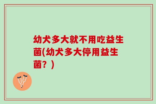 幼犬多大就不用吃益生菌(幼犬多大停用益生菌?) 幼犬多大就不用吃益生菌(幼犬多大停用益生菌?)