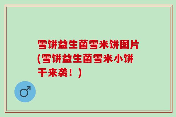 雪饼益生菌雪米饼图片(雪饼益生菌雪米小饼干来袭！)