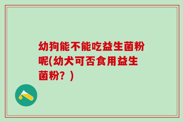 幼狗能不能吃益生菌粉呢(幼犬可否食用益生菌粉？)