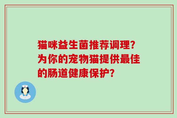 猫咪益生菌推荐调理？为你的宠物猫提供最佳的肠道健康保护？