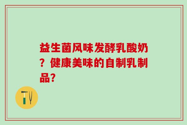 益生菌风味发酵乳酸奶？健康美味的自制乳制品？