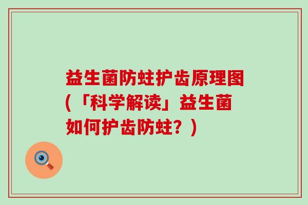 益生菌防蛀护齿原理图(「科学解读」益生菌如何护齿防蛀？)