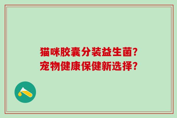 猫咪胶囊分装益生菌？宠物健康保健新选择？
