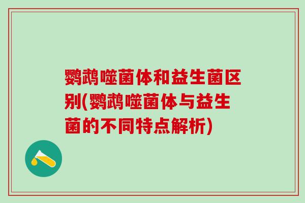 鹦鹉噬菌体和益生菌区别(鹦鹉噬菌体与益生菌的不同特点解析)