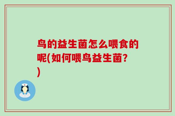 鸟的益生菌怎么喂食的呢(如何喂鸟益生菌？)