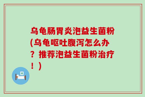 乌龟肠胃炎泡益生菌粉(乌龟呕吐腹泻怎么办？推荐泡益生菌粉治疗！)