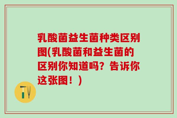 乳酸菌益生菌种类区别图(乳酸菌和益生菌的区别你知道吗？告诉你这张图！)