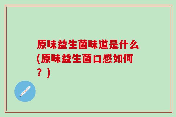 原味益生菌味道是什么(原味益生菌口感如何？)
