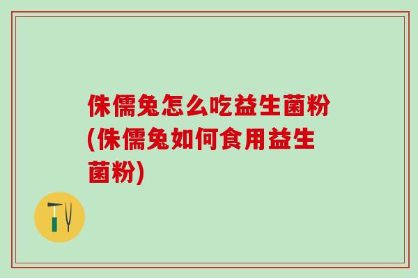 侏儒兔怎么吃益生菌粉(侏儒兔如何食用益生菌粉)